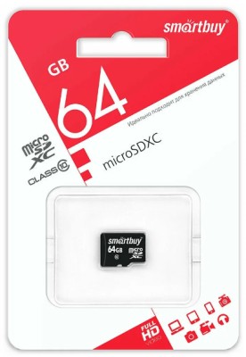 micro SDXC карта памяти Smartbuy 64GB Class 10 UHS-1 (без адаптера) micro SDXC карта памяти Smartbuy 64GB Class 10 UHS-1 (без адаптера)