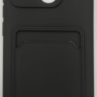 Накладка для Xiaomi Redmi 10C силиконовая с карманом для карт чёрная