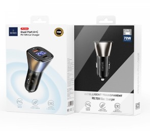Автомобильное зарядное устройство WiWU PC500 72W USB + Type-C Dual Ports чёрный Автомобильное зарядное устройство WiWU PC500 72W USB + Type-C Dual Ports чёрный