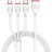 Кабель зарядки телефона Borofone 3-в-1 Enjoy Lightning/Micro/Type-C 2.4A 1м силиконовый белый