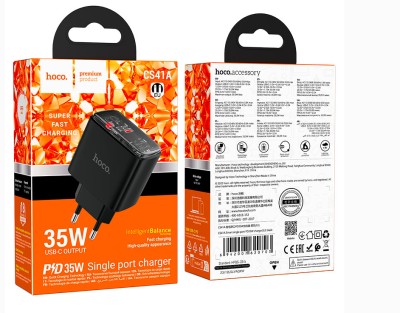 Сетевое зар. устр. Hoco CS41A 1C 35W черное Сетевое зар. устр. Hoco CS41A 1C 35W. CS41A Smart, настенное зарядное устройство с одним портом Type-C мощностью 35 Вт, штекер EU, комплектуется кабелем длиной 1 м Type-C к Lightning или Type-C к Type-C
1. Вход: 110-240 В переменного тока, 50/60 Гц, 0,8 А.
2. Выход:
1 × Type-C – 5 В / 3 А, 9 В / 3 А, 12 В / 2,92 А, 15 В / 2,33 А, 20 В / 1,75А – макс. мощность 35 Вт.
PPS: 3,3-16 В / 2 А.
3. Разъем EU.
4. Поддержка протокола быстрой зарядки: для протоколов быстрой зарядки PD35W / PPS / QC3.0 / FCP / AFC.
5. Материал: огнестойкий ПК + АБС.
6. Комплектуется кабелем длиной 1 м от Type-C до Lightning или от Type-C до Type-C.
7. Размеры: 82 × 50 × 30 мм.