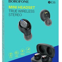 Беспроводные наушники TWS Borofone BE35 BT5.0/45mAh (280mAh)/4ч черные