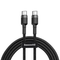 Usb Кабель-зарядка TYPE-C на TYPE-C Baseus Cafule PD2.0, 1м, 60w серо-черный