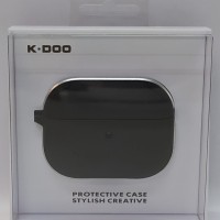Кожаный чехол для AirPods Pro K-DOO CrashGuard черный