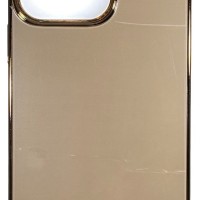 Чехол-накладка для i-Phone 13 пластик золотой