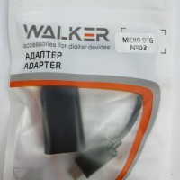 Кабель-переходник Walker MicroUSB (папа) на USB2.0 (мама) черный