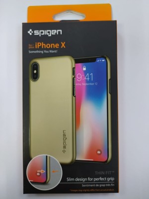 Клип-кейс Spigen для i-Phone X Thin Fit, шампань (057CS22111) Клип-кейс Spigen для i-Phone X Thin Fit, шампань (057CS22111)