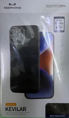 Накладка для i-Phone 15 Pro Max Keephone Kevlar Aramid Fiber Magsafe черный Накладка для i-Phone 15 Pro Max Keephone Kevlar Aramid Fiber Magsafe черный