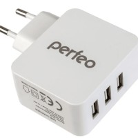Сетевое зар. устр. Perfeo Cube 3 3USB 4.8A белое (PF_A4134)