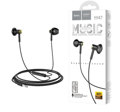 Наушники с микрофоном Hoco M47 Canorous 1.2м черные Наушники с микрофоном Hoco M47 Canorous 1.2м черные