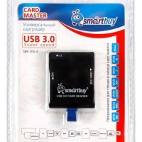 Картридер USB3.0 MicroSD/SD/MMC/MS/M2/TF/xD Smartbuy 700 черный (SBR-700-K)