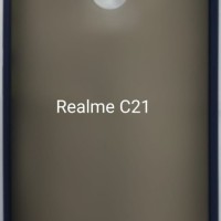 Накладка для Realme C21 силикон матовая бока цветные синие