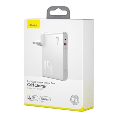 Powerbank Baseus Power Station GaN C+U 10000mAh 45W PPNLD-C02 белый Powerbank Baseus Power Station GaN C+U 10000mAh 45W PPNLD-C02 белый
