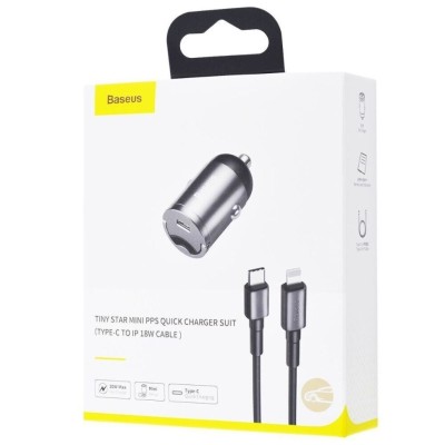 Автомобильное заряд. устр. Baseus Tiny Star Mini 1C кабель Lightning 30W (TZVCHX-0G) серое Автомобильное заряд. устр. Baseus Tiny Star Mini 1C кабель Lightning 30W (TZVCHX-0G) серое
