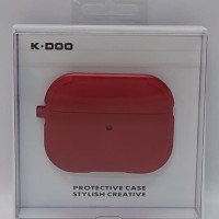 Кожаный чехол для AirPods Pro K-DOO CrashGuard красный