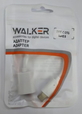Кабель-переходник Walker Type-C (папа) на USB2.0 (мама) белый Кабель-переходник Walker Type-C (папа) на USB2.0 (мама) белый