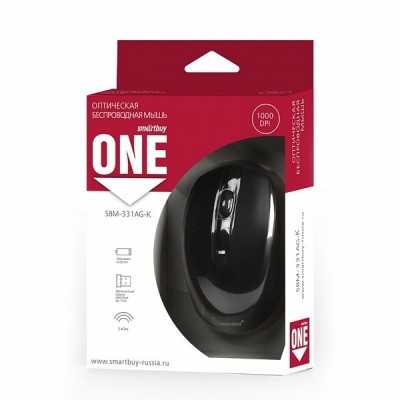 Мышь беспроводная Smartbuy ONE 331AG USB/DPI 1000/3 кнопки/2AAA черная (SBM-331AG-K) Мышь беспроводная Smartbuy ONE 331AG USB/DPI 1000/3 кнопки/2AAA черная (SBM-331AG-K)