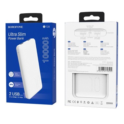 Powerbank Borofone BT28 10000mAh 2A 2USB белый Powerbank Borofone BT28 10000mAh 2A 2USB белый