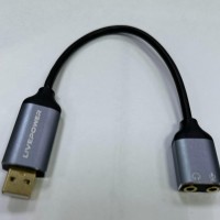 Переходник USB (папа)↔Jack 3.5mm наушники+микрофон (мама) Livepower S294 чёрный