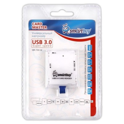 Картридер USB3.0 MicroSD/SD/MMC/MS/M2/TF/xD Smartbuy 700 белый (SBR-700-W) Картридер USB3.0 MicroSD/SD/MMC/MS/M2/TF/xD Smartbuy 700 белый (SBR-700-W)