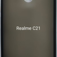 Накладка для Realme C21 силикон матовая бока цветные черные