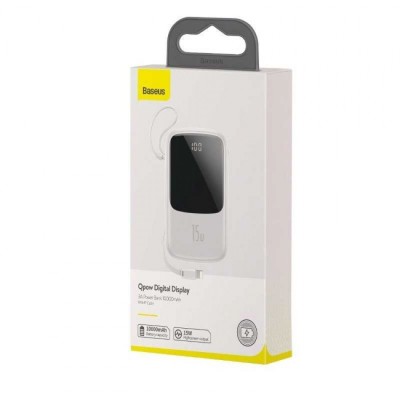 Powerbank Baseus Qpow Digital Display 10000mAh 1USB/USB-C 3A PPQD-B02 белый Powerbank Baseus Qpow Digital Display 10000mAh 1USB/USB-C 3A PPQD-B02 белый