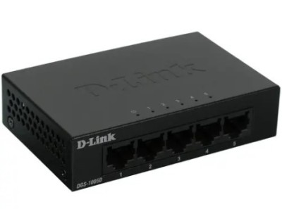 Коммутатор-мини D-Link DGS-1005D/J2A с 5-портами черный Коммутатор-мини D-Link DGS-1005D/J2A с 5-портами черный