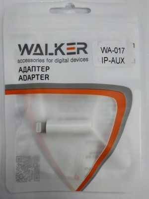 Переходник Walker WA-017 Lightning (папа) на AUX 3.5мм (мама) белый Переходник Walker WA-017 Lightning (папа) на AUX 3.5мм (мама) белый