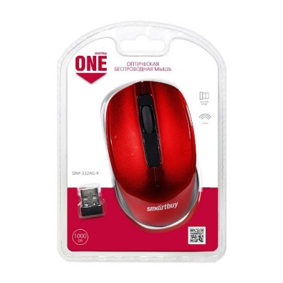 Мышь беспроводная Smartbuy ONE 332AG USB/DPI 1000/3 кнопки/2AAA красная (SBM-332AG-R) Мышь беспроводная Smartbuy ONE 332AG USB/DPI 1000/3 кнопки/2AAA красная (SBM-332AG-R)