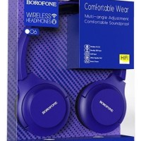 Стереонаушники Bluetooth Полноразмерные Borofone BO6 Poise rhyme V5.0 синий