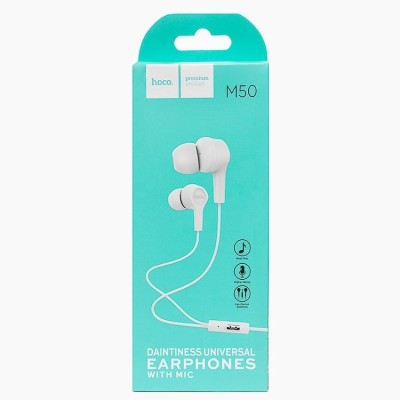 Наушники с микрофоном Hoco M50 1.2м белые Наушники с микрофоном Hoco M50 1.2м белые