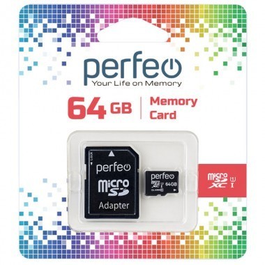 micro SDXC карта памяти Perfeo 64GB High-Capacity (Class 10) UHS-1 micro SDXC карта памяти Perfeo 64GB High-Capacity (Class 10) UHS-1