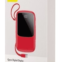 Powerbank Baseus Qpow Digital Display 10000mAh, 3A, iP (PPQD-B09) красный