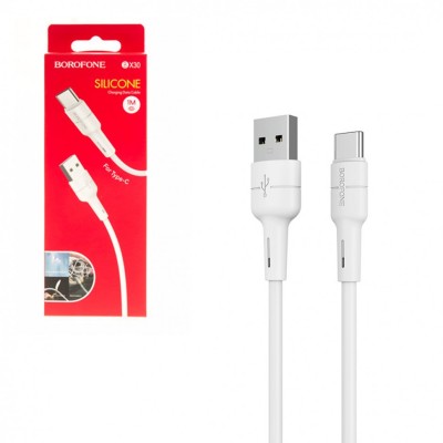 Usb Кабель-зарядка Type-C Borofone BX30 Silicone 3A 1м силиконовый белый Usb Кабель-зарядка Type-C Borofone BX30 Silicone 3A 1м силиконовый белый