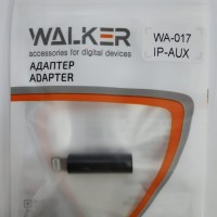 Переходник Walker WA-017 Lightning (папа) на AUX 3.5мм (мама) черный