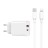 Сетевое зар. устр. WIWU Wi-U002 c шнуром Type-C на Lightning 1USB/1C 20W белое