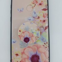 Накладка для Huawei Honor Y9 (2018) силикон с PopSocket цветы