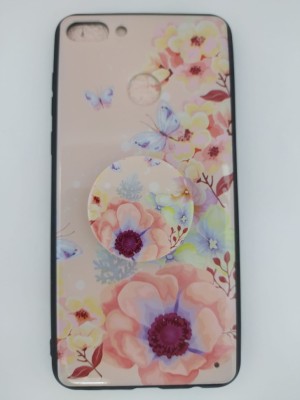 Накладка для Huawei Honor Y9 (2018) силикон с PopSocket цветы Накладка для Huawei Honor Y9 (2018) силикон с PopSocket цветы