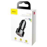 Автомобильное заряд. устр. Baseus 1USB/1C 45W (CCMLC20C-01) черный перламутр