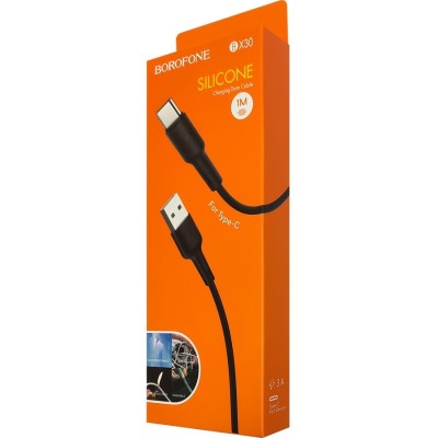 Usb Кабель-зарядка Type-C Borofone BX30 Silicone 3A 1м силиконовый чёрный Usb Кабель-зарядка Type-C Borofone BX30 Silicone 3A 1м силиконовый чёрный