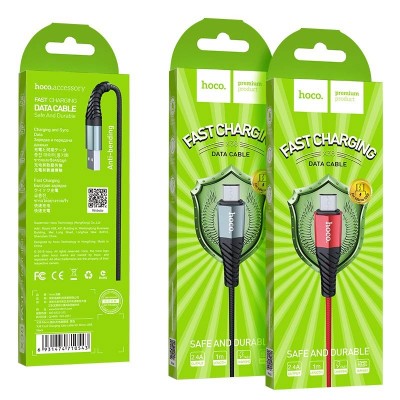 Usb Кабель-зарядка Micro Hoco X38 Cool 2.4A 1м в тканевой оплётке чёрный Usb Кабель-зарядка Micro Hoco X38 Cool 2.4A 1м в тканевой оплётке чёрный