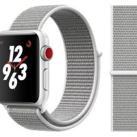Сменный браслет для Apple Watch 38-40mm ткань липучка серый