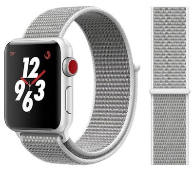 Сменный браслет для Apple Watch 38-40mm ткань липучка серый Сменный браслет для Apple Watch 38-40mm ткань липучка серый