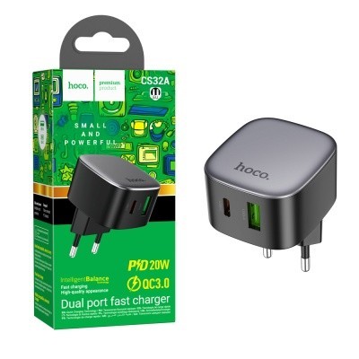 Сетевое зар. устр. Hoco CS32A 1USB/1C 20W черное Сетевое зар. устр. Hoco CS32A 1USB/1C 20W черное