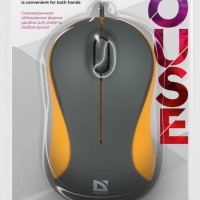 Мышь проводная Defender MS-970 Accura USB/DPI 1000/3 кнопки/1.5м серо-оранжевая