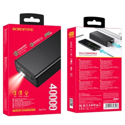Powerbank Borofone BJ11A 40000mAh 4USB черный Powerbank Borofone BJ11A 40000mAh 4USB черный