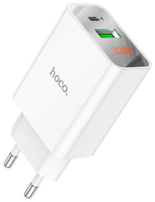 Сетевое зар. устр. Hoco C100A 1USB/1C 20W QC3.0 белое Сетевое зар. устр. Hoco C100A 1USB/1C 20W QC3.0 белое