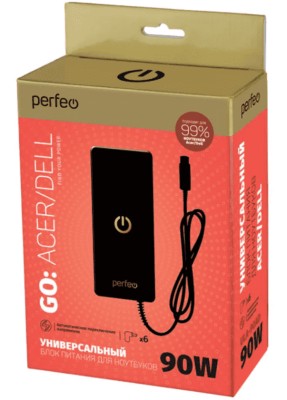 Блок питания для ноутбуков Acer/Dell Perfeo 90W (ULA-90AD) Блок питания для ноутбуков Acer/Dell Perfeo 90W (ULA-90AD)