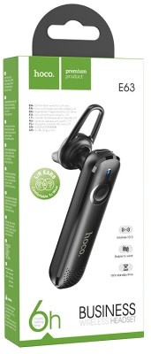 Bluetooth-гарнитура Hoco E63 BT5.0/70mAh/6ч черная Bluetooth-гарнитура Hoco E63 BT5.0/70mAh/6ч черная