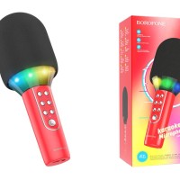 Микрофон для караоке Borofone BFK2 1200mAh 6h BT5.0 красный